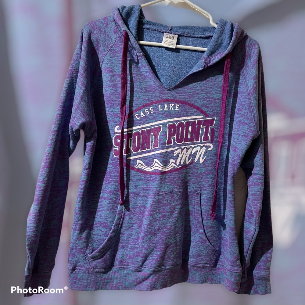 Womens/JUNIORS-MEDIUM--HOODIE W/ DRAWSTRING & KANGAROO POCKET--BLUE & PURLE